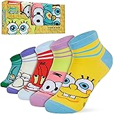 SPONGEBOB SQUAREPANTS Ankle Socks for Men & Teens US Size 7-11, Pack of 5 Casual Work Socks, Soft & Breathable, Gifts for Men