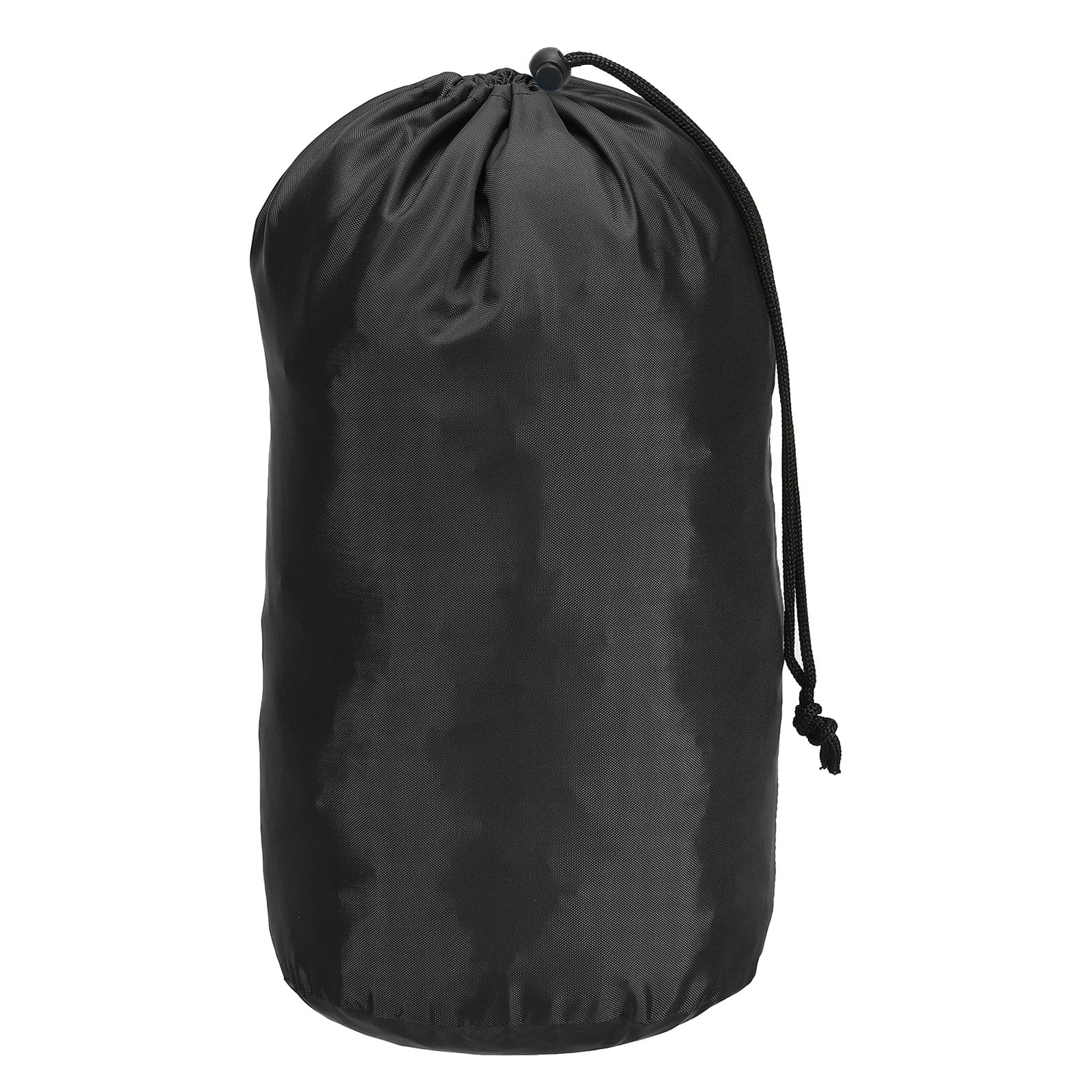 PATIKIL Stuff Sack, 6 x 12.5 Inch Waterproof Outdoor Storage Sack Portable Drawstring Dust Flap Bag for Camping, Black