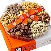 Oh! Nuts 7 Variety Nuts Gift Basket - Healthy Food Assorted Nuts Gifts Baskets - Holiday Gourmet Gift Boxes - Gift Box Ideas for Birthday, Corporate, Men and Women - Large Premium