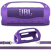 XEGIMOR Silicone Cover Case for JBL Flip 7 Portable Bluetooth Speaker Accessories, Flip 7 Speaker Protective Case with Silicone Handle and Shoulder Strap (Purple)