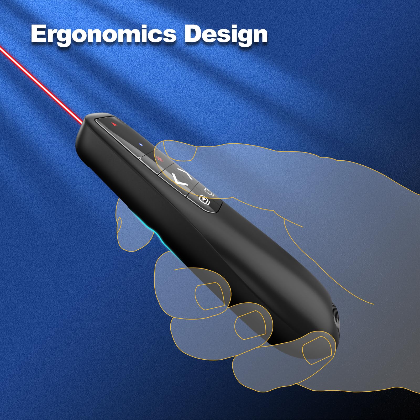 Presentation Clicker with Case Storage: Wireless Presenter Remote: Red Laser Pointer Computer Clickers, USB C PowerPoint PPT Clicker for Mac Laptop, Slideshow Google Slide Advancer