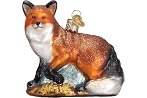 Old World Christmas Ornaments: Wildlife Animals Glass Blown Ornaments for Christmas Tree, Red Fox