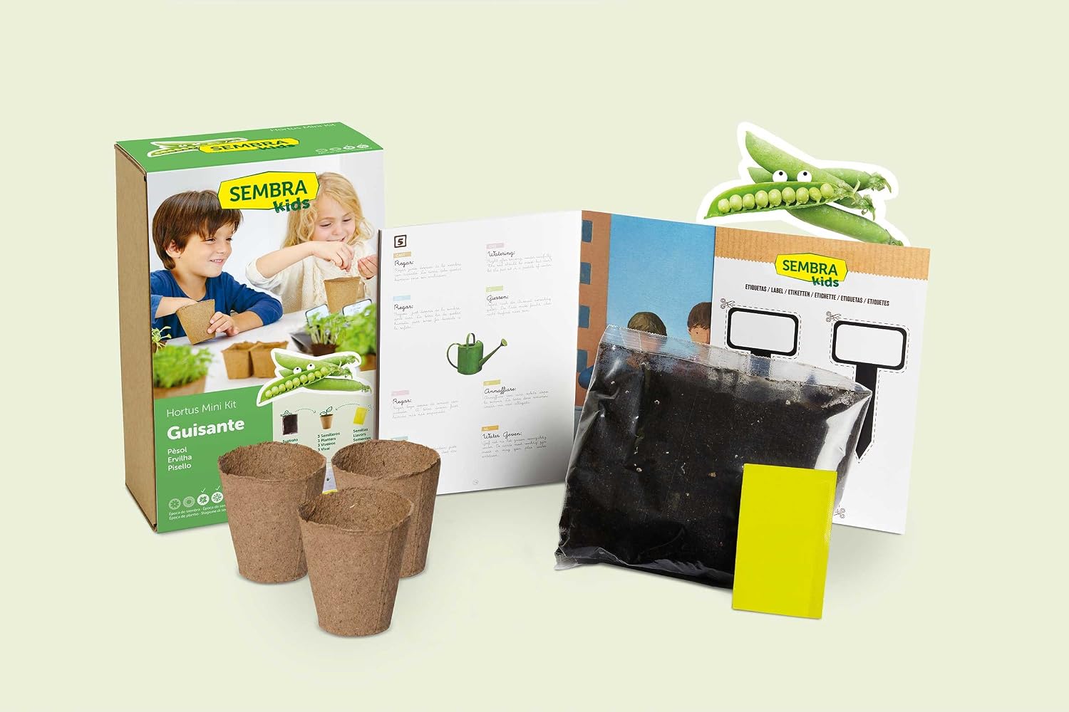 SEMBRA - juego educativo, Kit huerto Guisante: Amazon.es: Jardín