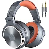 OneOdio Hi-Res Over Ear Headphones for Studio Monitoring and Mixing, Sound Isolation, Protein Leather Earcups, 50mm Driver Unit, Wired Headphones for AMP Guitar Keyboard (Pro-50 Metallic Blue)