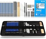 H & B Drawing Sketching Pencils Set 35 Pack Art Kit with Sketch Pad Case view 1