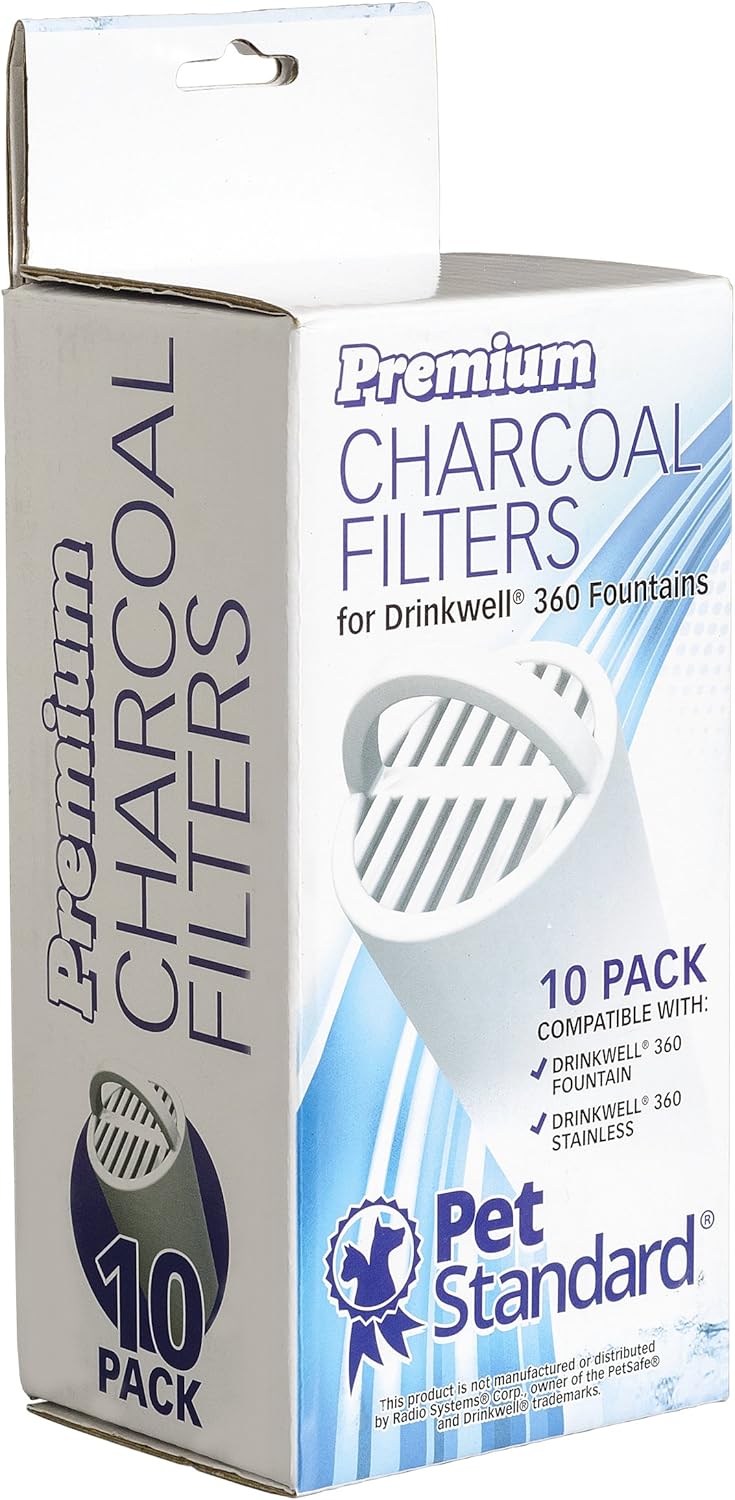 Pet Supplies : Premium Charcoal Filters for PetSafe Drinkwell 360 Fountains, Pack of 10 : 