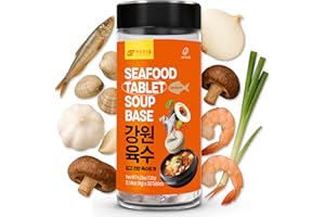 GE GANGWON EXPORT Gangwon Seafood Soup Base Tablets (4g x 30 Count) – Korean Anchovy Broth with Clam, Shrimp, Shiitake & Veggies – Instant Stock for Hot Pot, Ramen, Stew – No MSG, No Additives