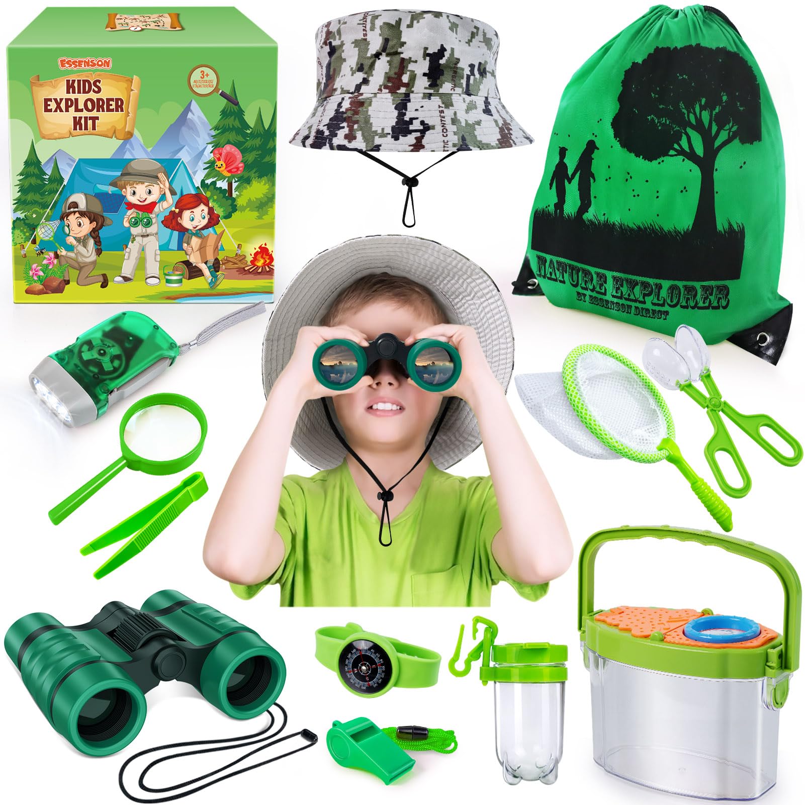 Bug Catcher Set and Kids Explorer Kit, Outdoor Bug Catching Explorer Adventure Kit, Summer Outdoor Toys for Kids Ages 4-8