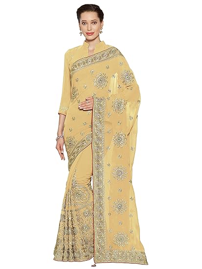 Womens Faux Georgette Bridal Saree