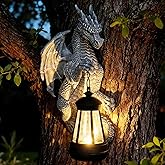 Garden Statues Tree Hugger Dragon - Halloween Dragon Statue Solar Lights Outdoor Patio Wall Decor,Christmas& Mothers Day&Birthday Gifts for Grandma Mom Women,Ideas Arts Crafts Waterproof Resin Lantern
