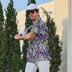 Xdceu Men's Skull Polo Shirts Hawaiian Golf Polo