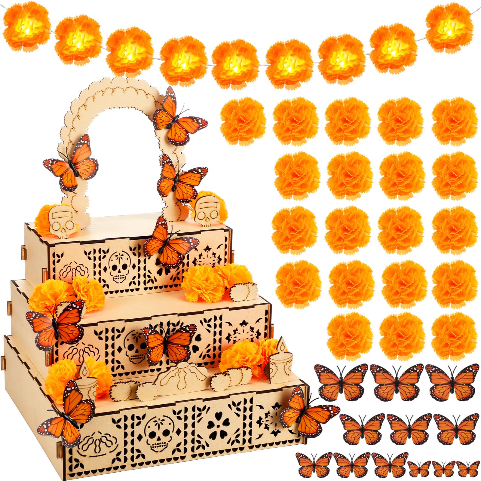 Colingmill 34 Pcs Dia De Los Muertos Decorations Day of The Dead Altar ...