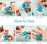 Mocoosy 182 Pcs Alphabet Resin Moulds Kit Letters Keychain Jewelry DIY view 4