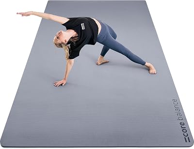 Core Balance Extra Large Yoga Mat 6mm Non Slip TPE Grey 183x116cm