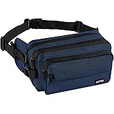 AGPTEK Fanny Pack for Women Men, RFID Large Capacity Waist Wallet Bag, Adjustable & Waterproof Bum Belt Pouch for Travel, Running, Shopping, Hiking, Dog Walking, Cycling, Climbing