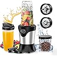 Suavo Smoothie Blender 1100W Portable Personal Blender for Shakes and Smoothies with 2 * 22Oz To-Go Cups & Lids, Includes Portable Coffee Grinder and 10Oz BPA-Free Travel Cup Countertop Mixer Blender