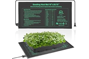 Bestio Seedling Heat Mat 10 x 20.75in,Waterproof Heat Mats for Seed Starting,Seed Heating Mat for Seedling Germination,Hydroponic Plant,Reptile Indoor