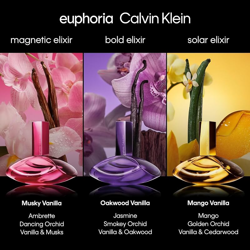 Euphoria Solar Elixir Parfum Intense – Amberduft für Damen – Mit Mango, Goldener Orchidee, Vanille und Zedernholz – Lang anhaltender Duft, 30ml