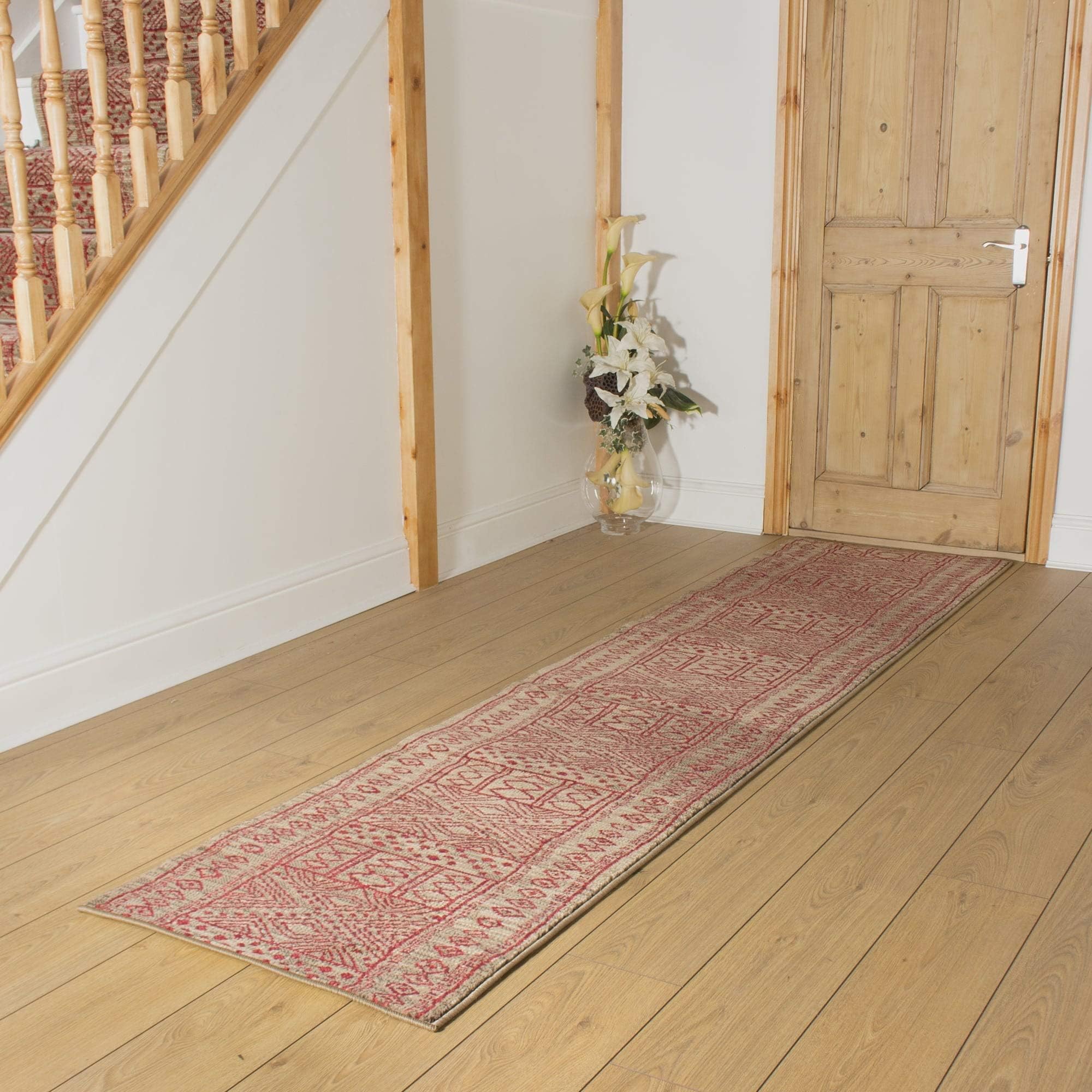 Afrikans Hallway Carpet Runner | Any Length Between 150cm - 600cm | Beige, Grey, Taupe, Red, Black