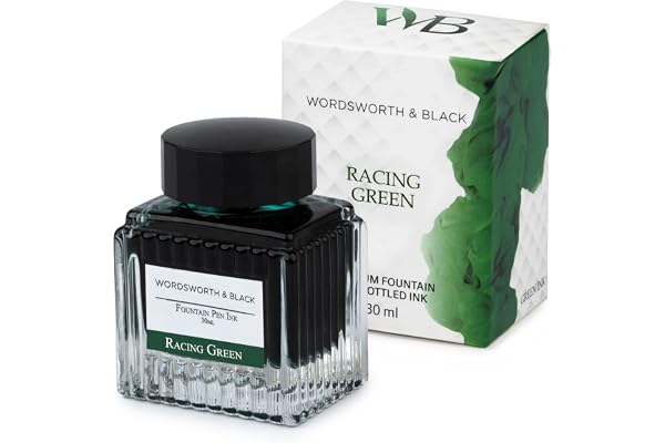 Wordsworth and Black Fountain Pen Ink Bottle (30 ml) Premium Luxury Edition; [Racing Green] Fountain Pens Bottled Ink; Classi