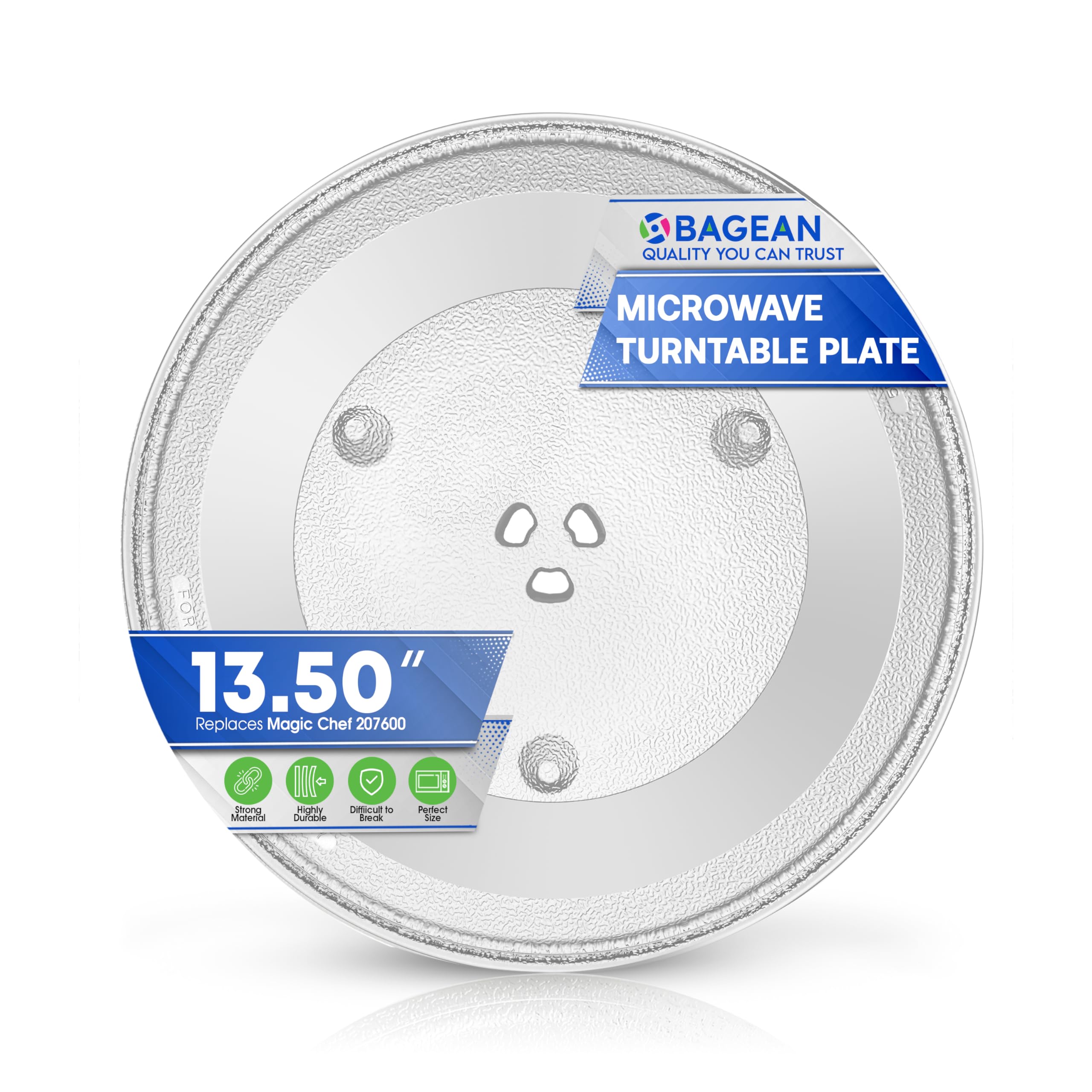 Photo 1 of Microwave Plate Replacement 13.4 inch Fits Magic Chef 207600 Microwave Turntable Plate - Exact Replacement Microwave Glass Plate - Spinning Oven Dish Tray for Better Reheating and Cooking