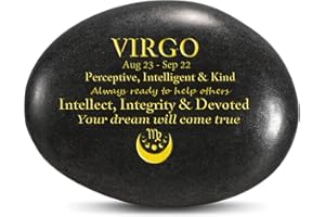 KNOCUX Natural Engraved Rock Virgo Zodiac Constellation Gifts for Women, Spiritual Inspirational Horoscope Birthday Presents for Girlfriend, Novelty Keepsake Astrology Stones Christmas Gifts for Him/Her