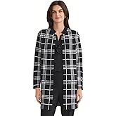 Kasper womens Plaid Cardigan Coat