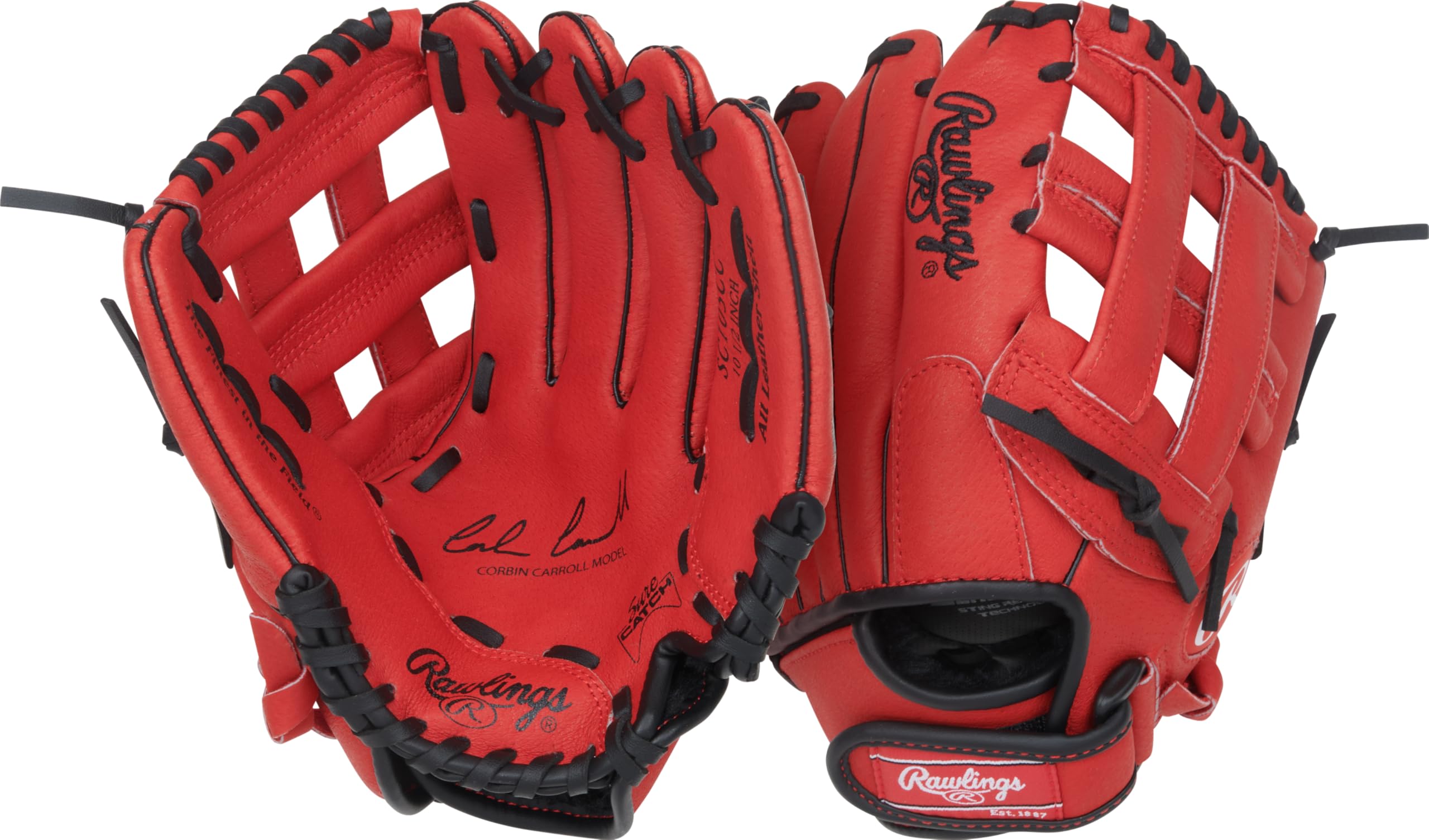 Rawlings | Sure Catch Series Youth Corbin Carrol Signature Baseball Glove | 10.5" | Right Hand Throw | Scarlet Image