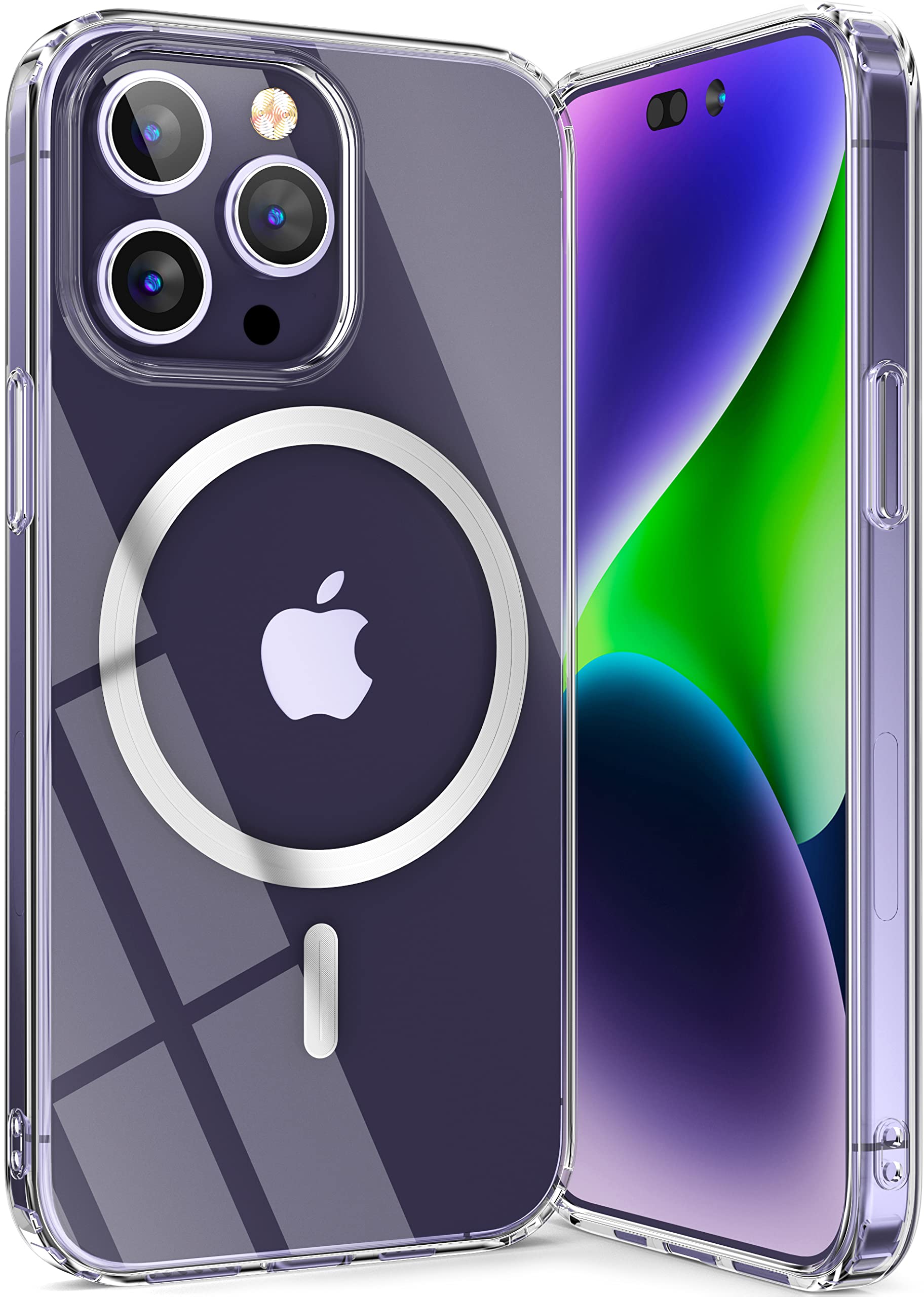 TORU MX Slim Clear Case for iPhone 14 Pro Max Compatible with MagSafe | Magnetic Metal Circle for Wireless Charging | Slim Shockproof Heavy Duty Protection Cover | Non Yellowing Transparent Material