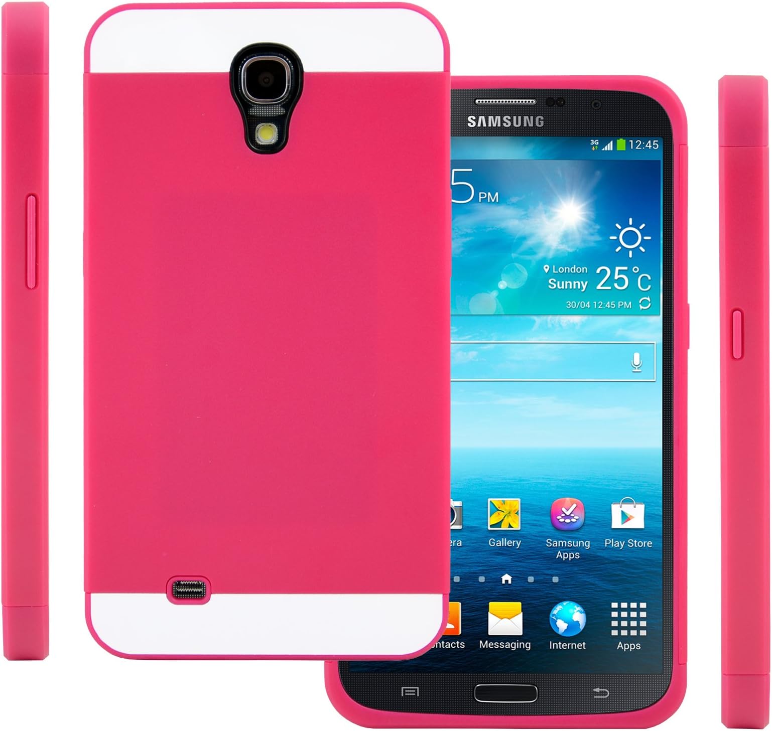Galaxy Mega Case (Hot Pink), Samsung Galaxy Mega 6.3" CellJoy (Will NOT Fit Mega 2) [Vivid Hybrid] Dual Layer TPU Case Phone Cover SkinCard Storage for i9200