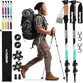TrailBuddy Trekking Poles &ndash; Lightweight 7075 Aluminum Hiking Poles for Women, Men &amp; Seniors &ndash; Collapsible Walking Sticks for Travel, Trails &amp; Balance