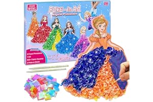 JRD&BS WINL Poke In Art Kit for Kids Toys Age 3-12 Year Old 3D Creative Princesses for Girls Birthday Gifts for 3 4 5 6 7 8 9