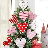 Valentines Day Decorations Tree Ornaments: 12 pcs Extra Large Red Pink White Heart San Valentine Decorations, Cute Hear Picks Ornaments for Valentine's Day Tree Topper Home Wedding Décor