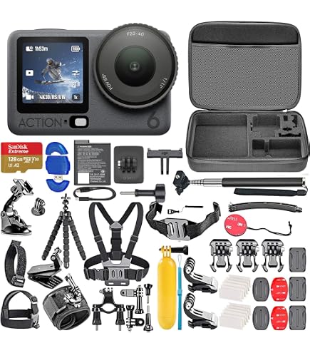 Amazon.com : DJI Osmo Action 6 Adventure Combo, 4K120fps, 1/1.1