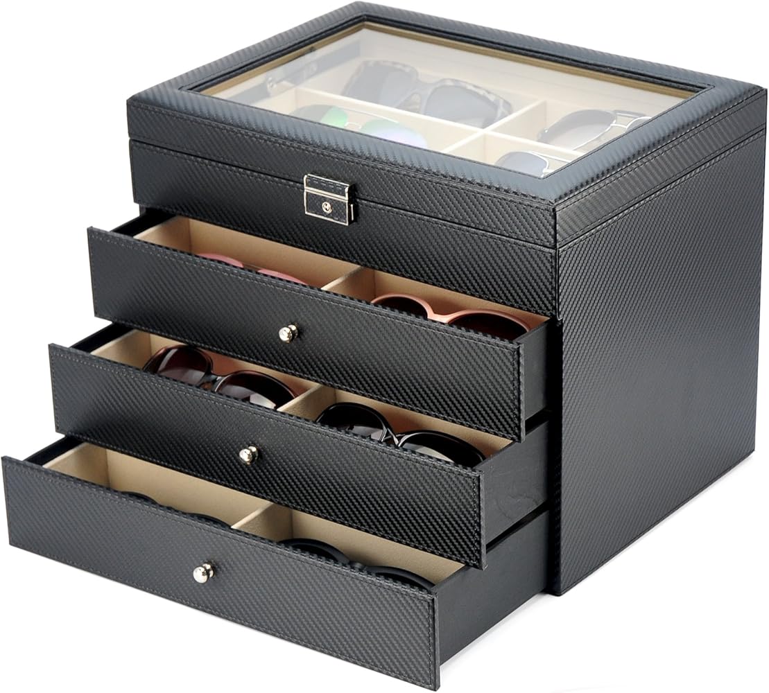 Mua 24 Piece Large Black Carbon Fiber Eyeglass Sunglass Four Level