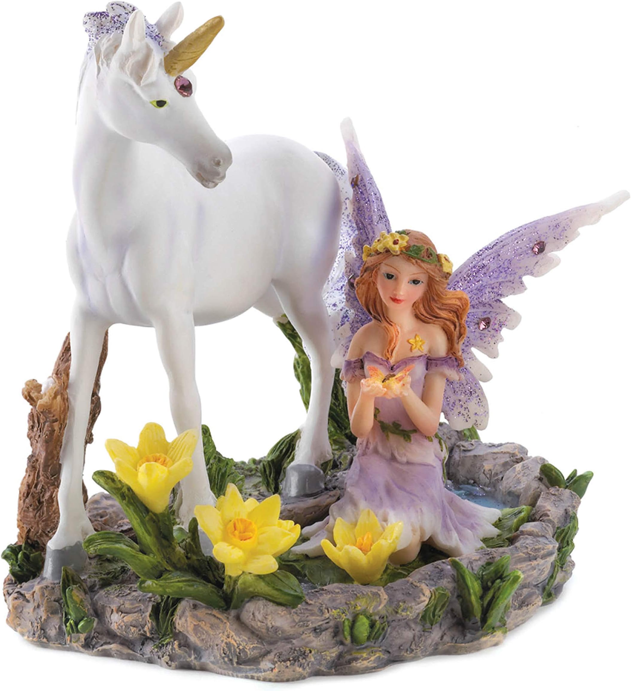 Dragon Crest Forest Magic Unicorn Fairy Figurine Home Accent Decor