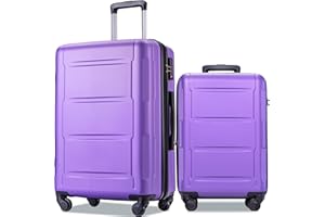 Merax Luggage Sets 2 Piece Suitcase Set 20/28,Carry on Luggage Airline Approved,Hard Case with Spinner Wheels,Purple