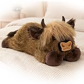 Onsoyours Weighted Highland Cow Stuffed Animals,3.3 Lbs Microwavable Plush | Comfort Soft Heatable &amp; Coolable Plush Toys, Gifts for Kids Adults, Large Plushies 20"