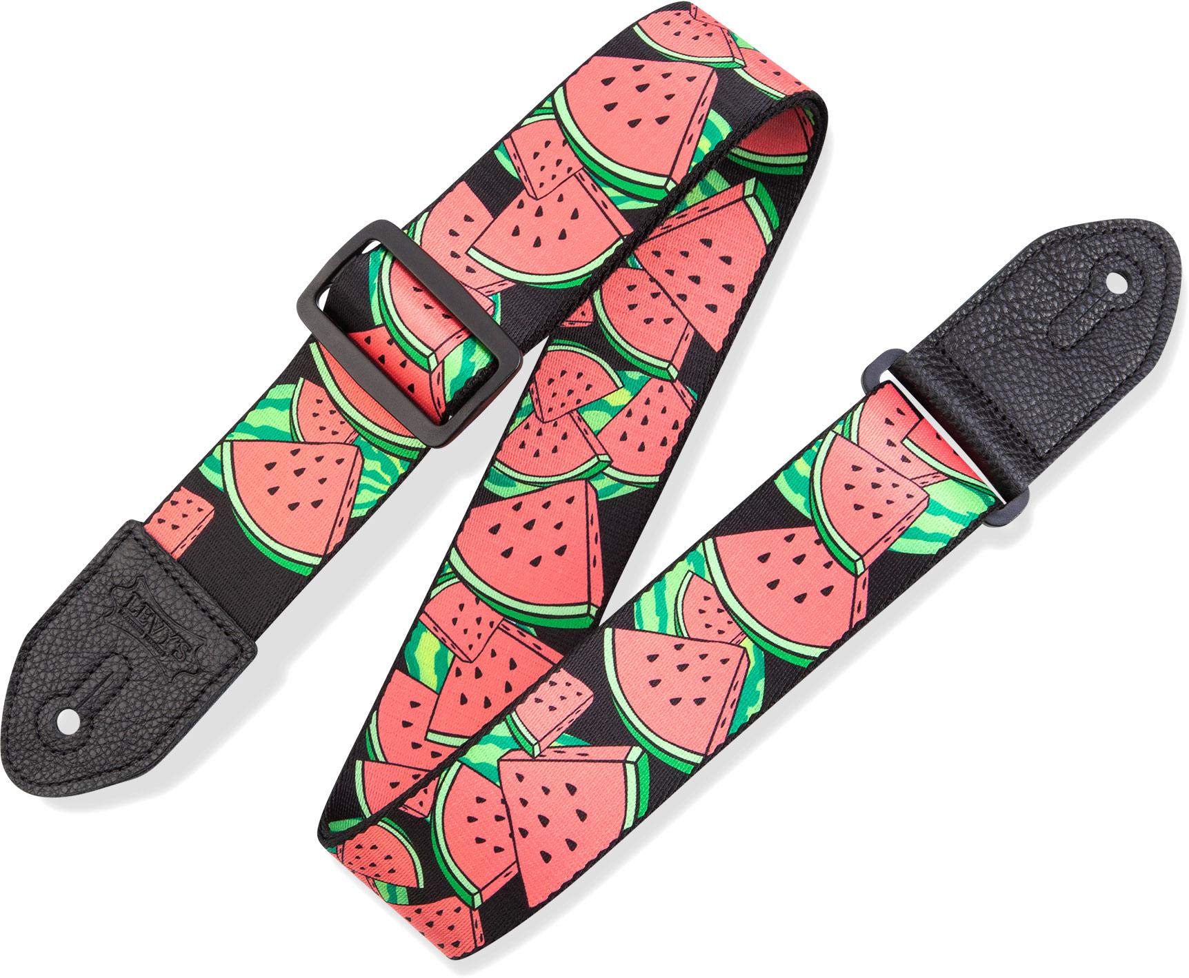 Levy's Prints Polyester w Leather Ends 2" Fruit Salad - Watermelon MP2FS-005