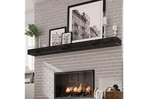 WEYDERK Fireplace Mantel, Fireplace Mantel 72 Inches Handcrafted Solid with Invisible Heavy Duty Metal Bracket, Floating Fireplace Mantle, Faux Fireplace Mantel for Over Fireplace, Dark Grey