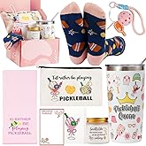 Pickleball Gifts for Women Best Pickleball Gift for Women Funny PickleBall Stuff Including Tumbler Mug Makeup Bag Socks Notepad Athletic Towel Candle Gift Card for Birthday Christmas Mothers Day