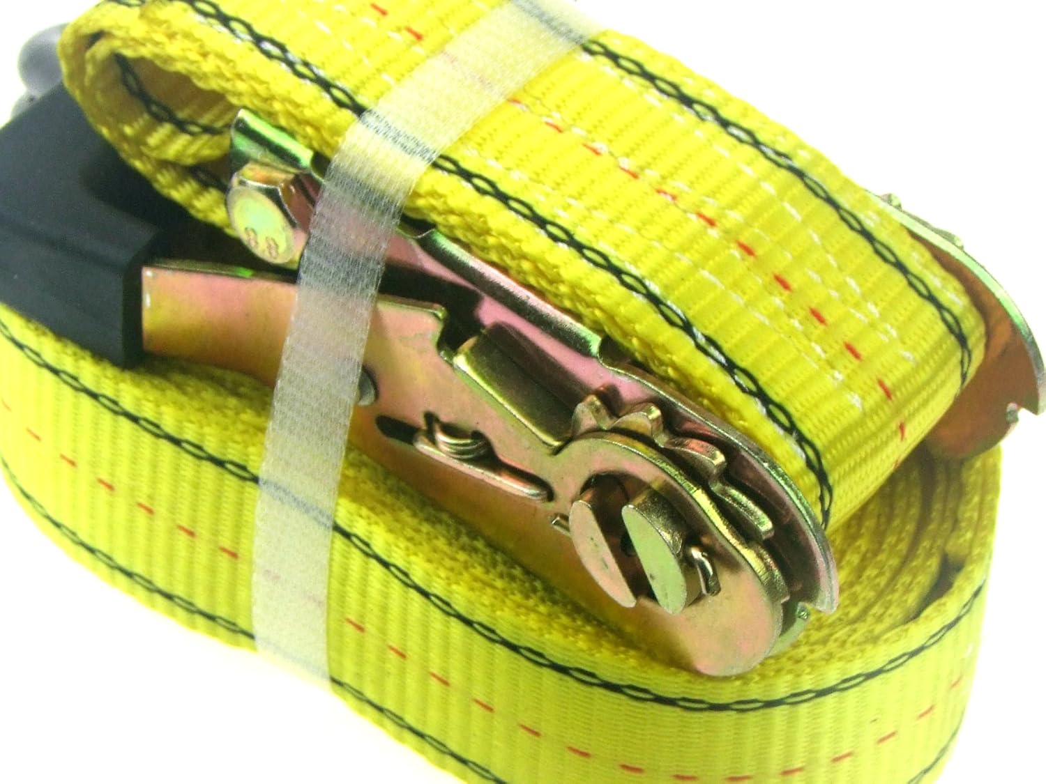HFS 4pcs 1-1/2 x 15 ft Heavy Duty Ratchet Cargo Tie Down Straps 3000 lbs Dual J-Hooks - - 