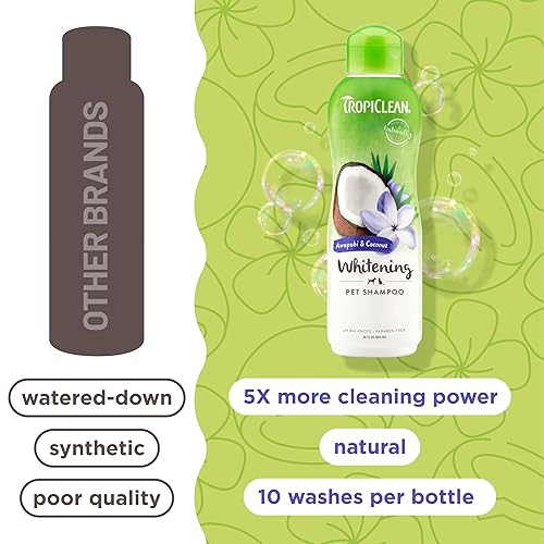 TropiClean Whitening Dog Shampoo, Whitening Brightening, For All