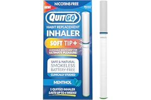 QuitGo Habit Replacement Inhaler with Soft Tip Chewable Mouth Grip, Oral Fixation Support, Clinically Studied Made in USA (Menthol, 1 Pack)