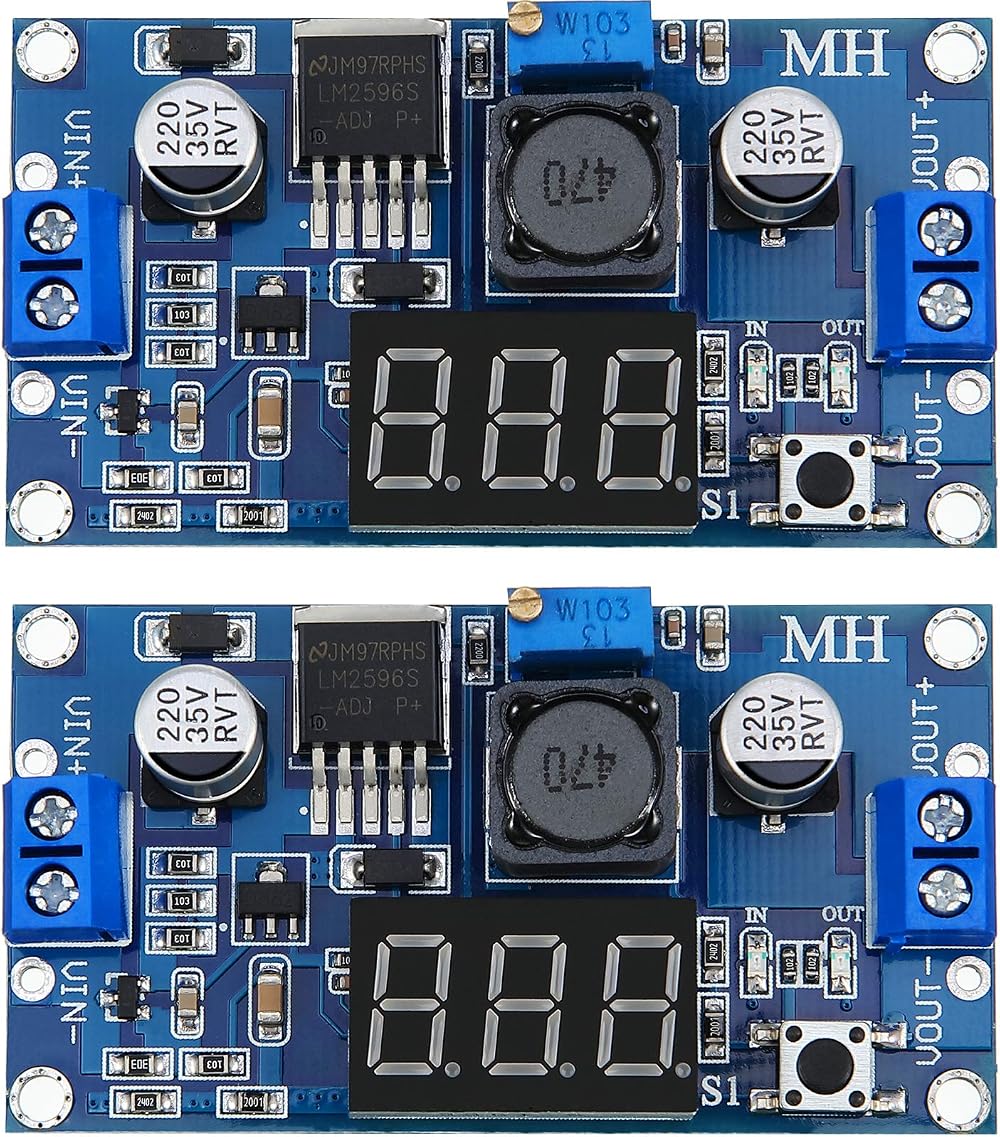 Weewooday 2x LM2596S DC-DC Buck Converter 36V 24V 12V to 5V 2A Voltage
