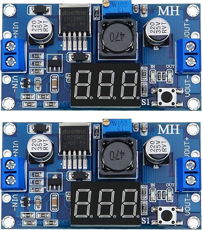 Weewooday 2x LM2596S DC-DC Buck Converter 36V 24V 12V to 5V 2A Voltage