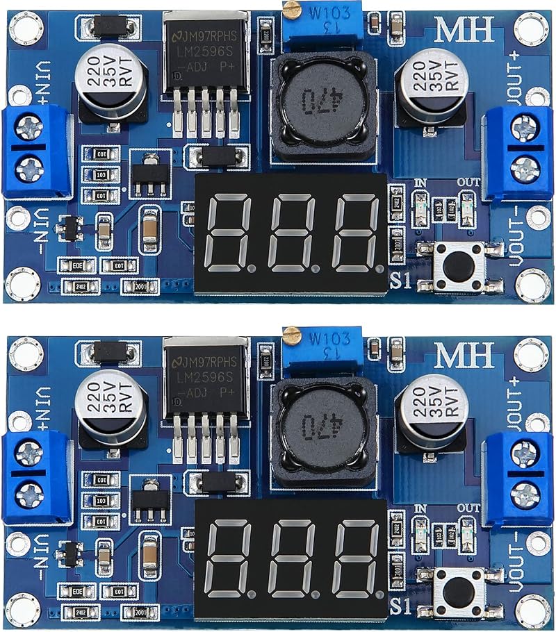 Weewooday 2x LM2596S DC-DC Buck Converter 36V 24V 12V to 5V 2A Voltage