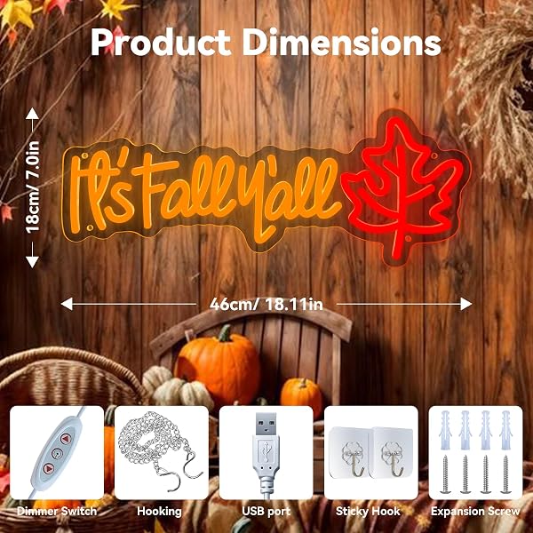 AOOWSDX 3 PCS THANKSGIVING DECORATIONS PUMPKIN MAPLE LEAF ACORN NEON LED LIGHTS, FALL LIGHTS WALL DECOR THANKSGIVING WINDOW LIGHT HALLOWEEN PARTY ROOM LAMP