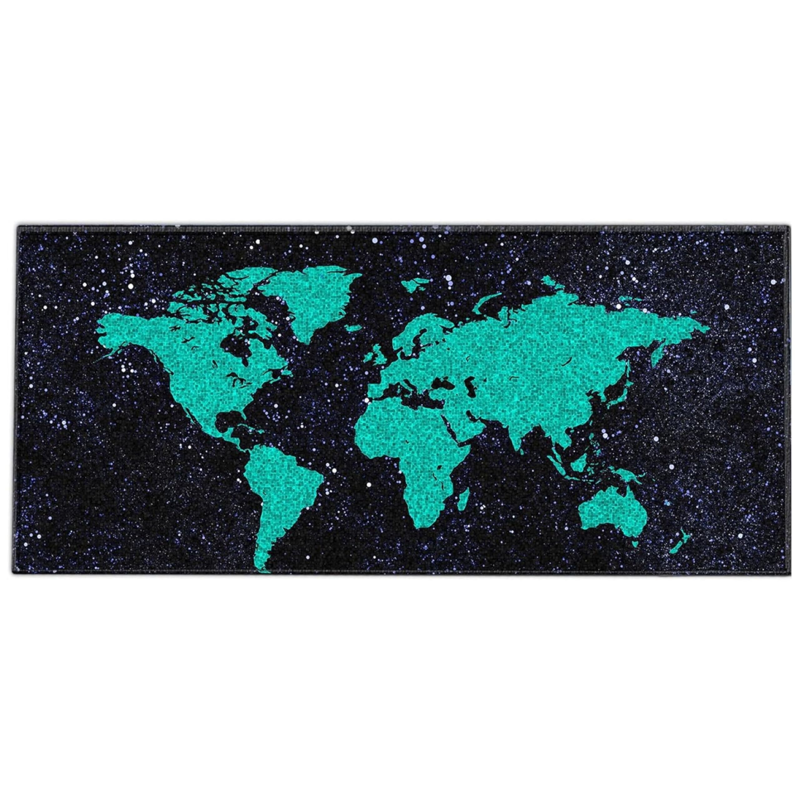 Silent Monsters Mouse Mat Size XX Large 35 x 16 inches / 90 x 40 cm, Green World, Stitched Edges, washable & rollable Mouse Pad, Gaming Home Office Mousemat, Mousepad non-slip & quiet, Desk Mat XXL
