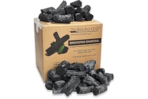The Bincho Grill Classic Binchotan Charcoal 11lbs (5kg) – 100% Natural Hardwood for Japanese BBQ, Yakitori & Charcoal Grills. High Heat, Clean Burn, Low Smoke, No Spark and Low Ash.